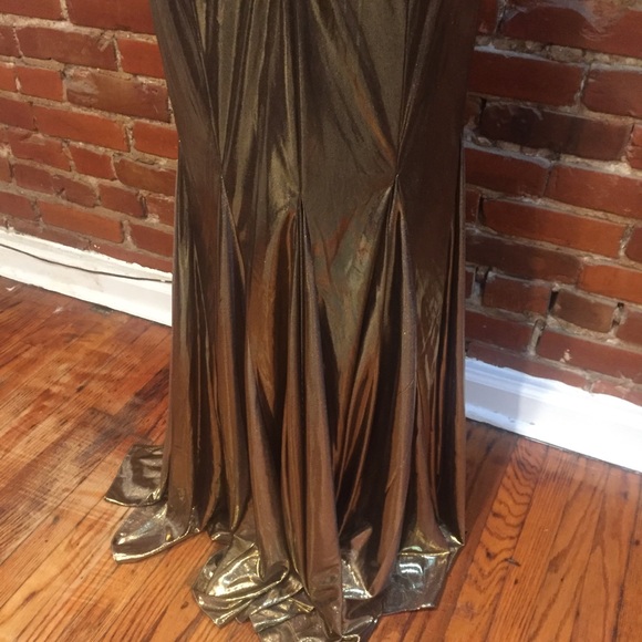 Alyce Designs gold strapless gown - Picture 13 of 13